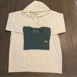 Merica’ super soft cream color hoodie and green short sleeve tee!